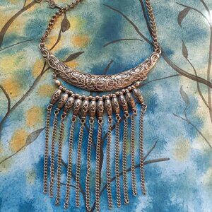 Boho Fringe Pendant Necklace